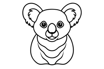 Obraz premium koala silhouette line art vector illustration
