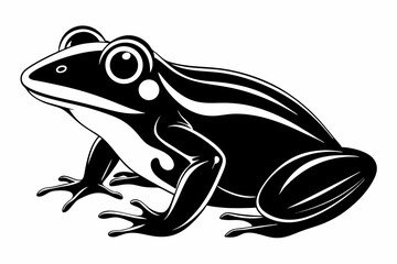 frog silhouette line art vector illustration