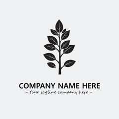 Plant illustration for logo company black and white vector image

