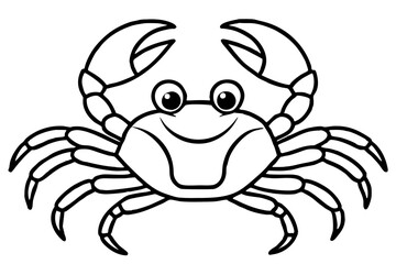 crab silhouette line art vector illustration