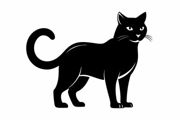 Obraz premium cat silhouette line art vector illustration