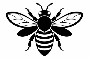 bee silhouette line art vector illustration