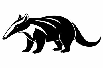 anteater silhouette line art vector illustration