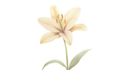 Obraz premium A single flower with a yellow center and green stem