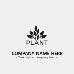 Plant illustration for logo company black and white vector image
