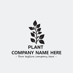 Plant illustration for logo company black and white vector image
