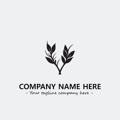 Plant illustration for logo company black and white vector image
