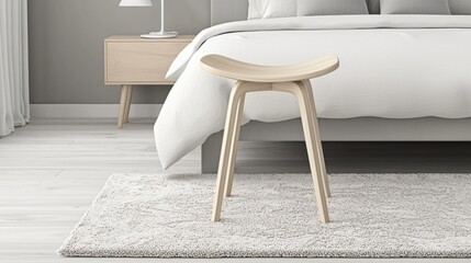 Stylish minimalist bedroom design modern apartment interior photography cozy atmosphere wide angle contemporary aesthetics