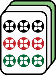 Cartoon outline style Chinese Mahjong