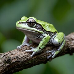 Obraz premium Cope's Gray Treefrog Blending into a Branch in Natural Camouflage