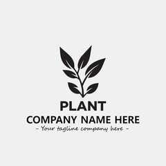 Plant illustration for logo company black and white vector image
