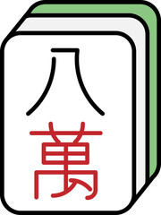 Cartoon outline style Chinese Mahjong
