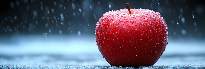 Red Apple Rain Realistic Image