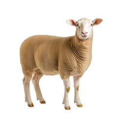Fototapeta premium Majestic Sheep: Standing Proudly a symbol of rural charm against a transparent background captured in exquisite detail