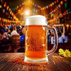 Beer at Traditional Oktoberfest Celebration