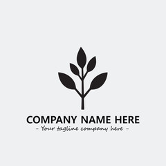 Plant illustration for logo company black and white vector image
