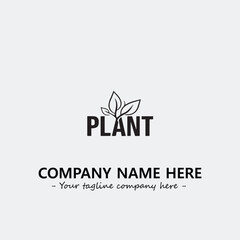 Fototapeta premium Plant illustration for logo company black and white vector image 