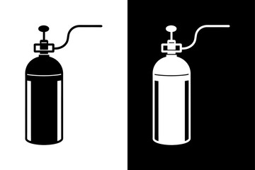 Minimalist Oxygen Tank Silhouette Icon Crisp Vector Graphic.