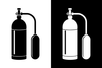 Minimalist Oxygen Tank Silhouette Icon Crisp Vector Graphic.