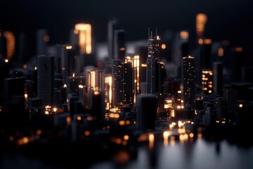 Obraz premium Futuristic city at night