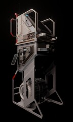 Computer research industry technology in dark scene 3d rendering wallpaper background