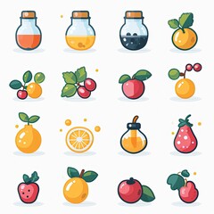 Graphic UI Symbol Set in Flat Illustration Style