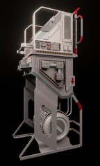 Side view computer industry science fiction render 3d technology wallpaper background