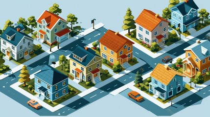 Lovely Detailed Isometric City with a Dynamic Perspective