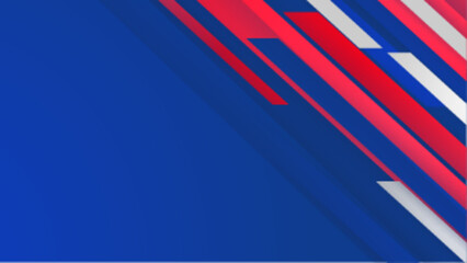 chic abstract geometric shapes with red white and blue background design vector illustration, for presentation design, wallpaper, or website background