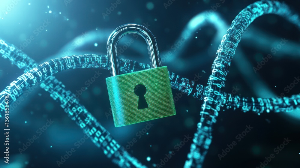 Poster digital lock security abstract background. possible use stock photo for technology, security, data p