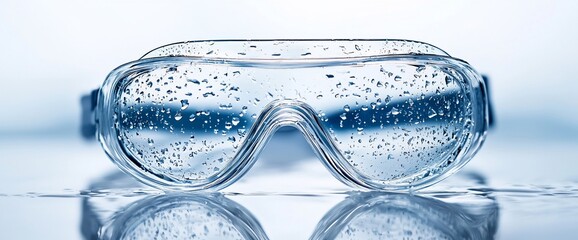 Safety Glasses with Water Droplets