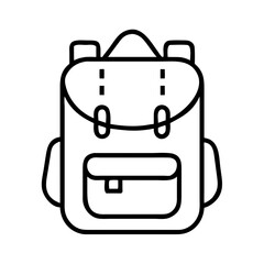 Simple Icon of a Daypack Backpack in Outline Style  