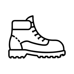 Hiking Boot Icon Design on White Background  