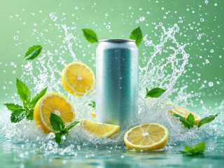 Creative Energy Branding: Artistic Lemon-Mint Splash Theme