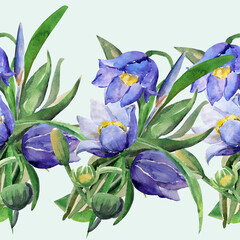 Nahtloses Muster aus Wildblumen. Aquarell. Schleifmittel auf weißem und farbigem Hintergrund.