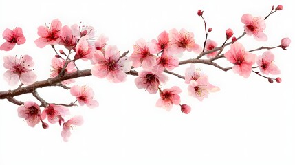 Delicate cherry blossom flowers on a branch