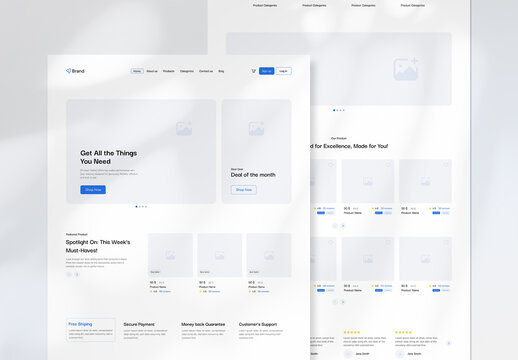 Ecommerce Business Wireframe Landing Page Layout