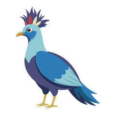 Large and Regal Victoria Crowned Pigeon on White
