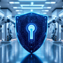 Digital Protection: Modern Shield Icon for Cybersecurity Concepts