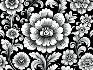 Monochrome Floral Illustration