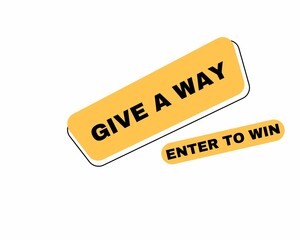 Banner GIVE A WAY, GIVE A WAY banner, Giveaway banner, Post template, Win a prize giveaway,Social media poster, Vector design illustration,Megaphone with giveaway, Loudspeaker. Banners for business, 