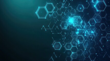 Obraz premium Abstract digital hexagons background, technology concept, use in presentations, websites, and social media