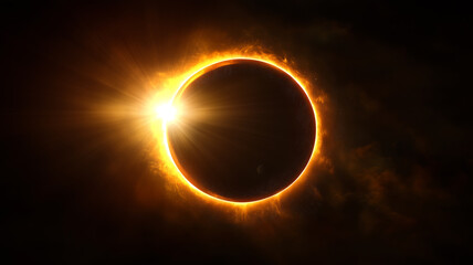 A mesmerizing partial solar eclipse with glowing corona and radiant sunlight