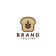 bread logo with wheat design. logo design icon vector illustration