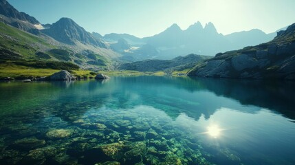 Ancient Lake's Tranquil Waters Reflect Timeless Beauty and Earth's Natural Heritage