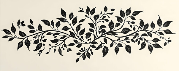 Elegant Black Leaf Illustration