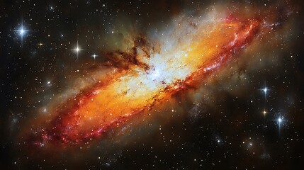 Fototapeta premium Colorful cosmic nebula with bright core.