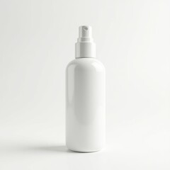 Simple white spray bottle mockup design concept