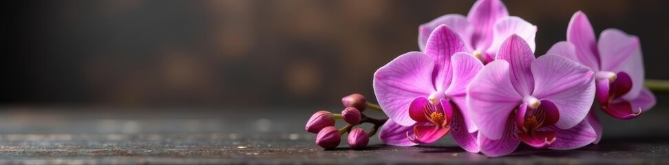 Delicate pink orchid blossoms beside fragrant sticks , calm, scent, botanical