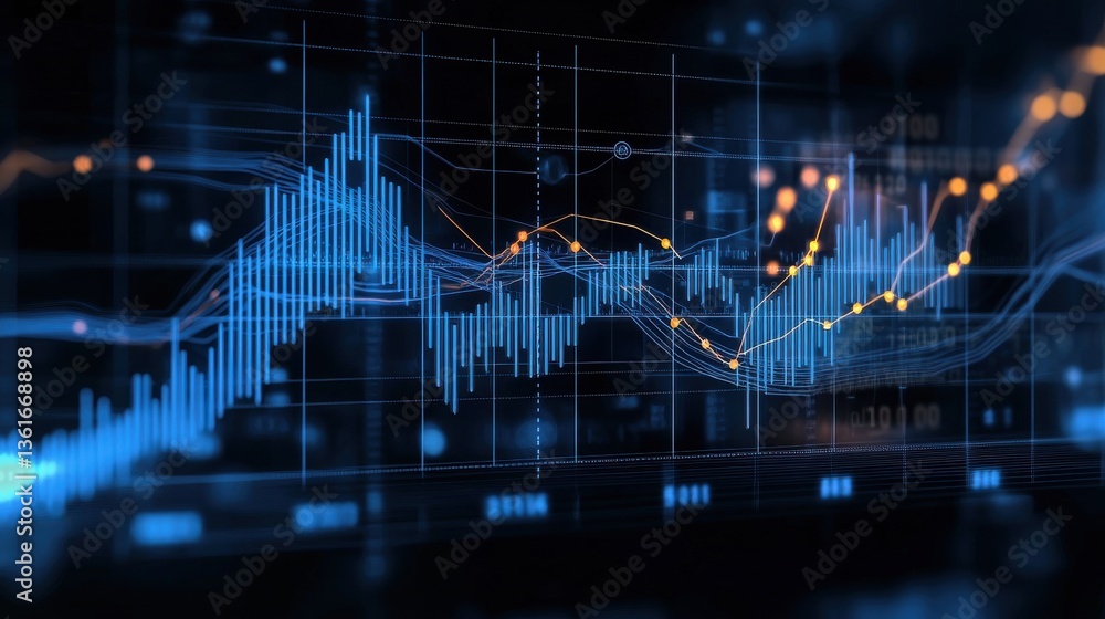 Poster comprehensive financial data visualization for strategic business insights analyze market trends tra